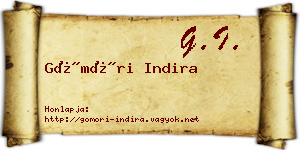 Gömöri Indira névjegykártya